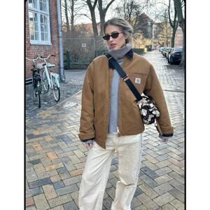 Carhartt C001 Blanket-Lined Duck Chore Men's Coat Jacket M BRN - Size 2XL